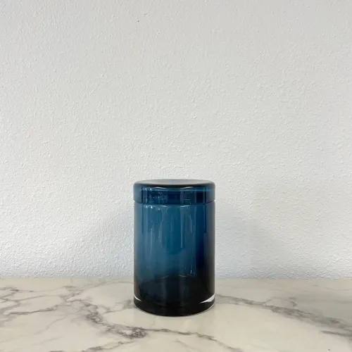 Tall Blue Glass Canister