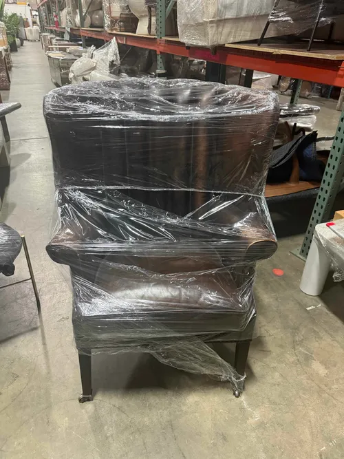 Brown Leather Wingback Chair