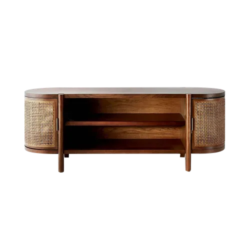 KATRIN Brown Cane Media Credenza