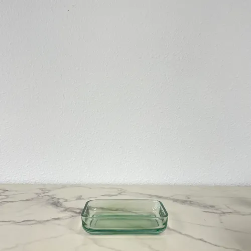 Green Glass Soap Dish