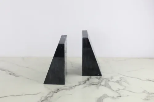 Triangular Black Marble Bookends