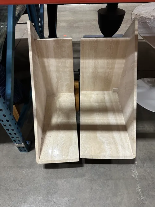 AMANDA Vintage Travertine Table (2 pieces)