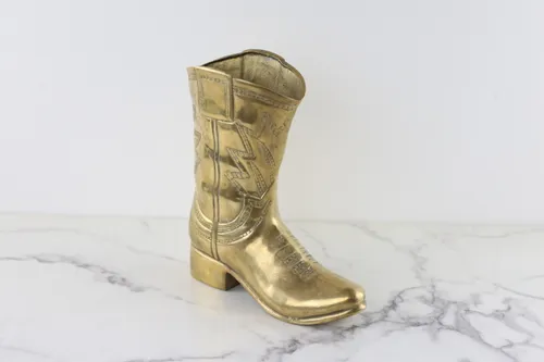 Large Brass Cowboy Boot