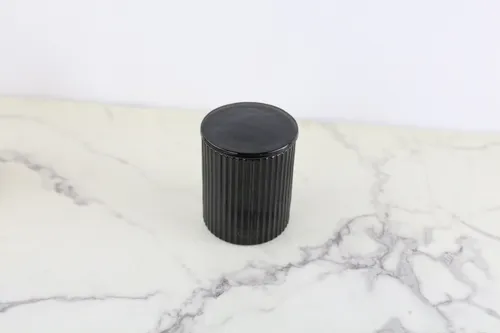 Black Glass Jar