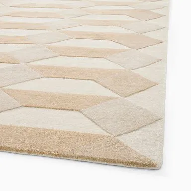KATRIN WestElm Beige Facet Rug 9x12