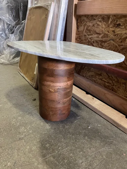 Marble & Wood Accent Table