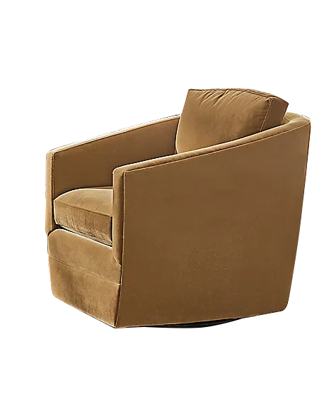 KATRIN Ford Cognac Velvet Swivel Chair