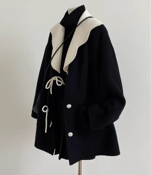 เช่าเสื้อโค้ท หญิง รุ่น SABINA สี ดำ