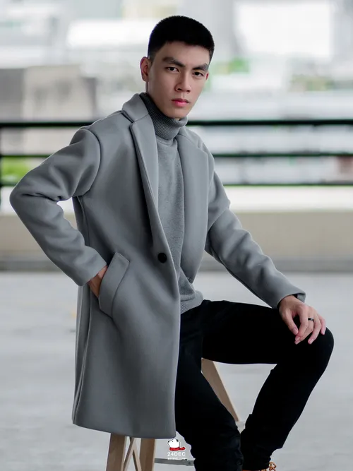 (*หยุดเช่า*) เช่าเสื้อโค้ท ชาย รุ่น ZINC สี เทา