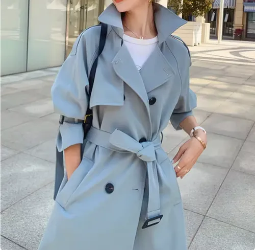 เช่าเสื้อเทรนช์โค้ท หญิง รุ่น MAY สี ฟ้า 