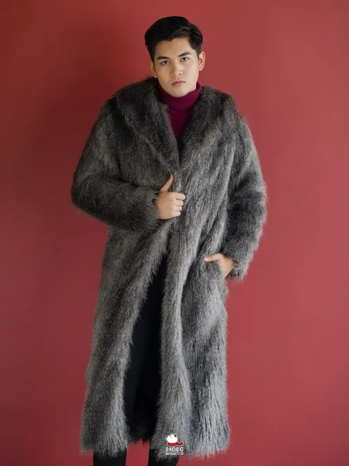 เช่าเสื้อขนเฟอร์ ชาย รุ่น JONSNOW สี เทา