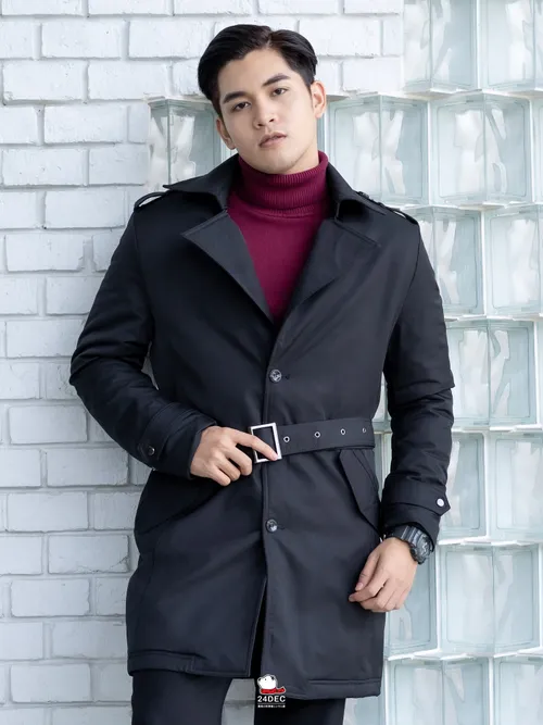 เช่าเสื้อเทรนช์โค้ท ชาย รุ่น ELVIS สี ดำ