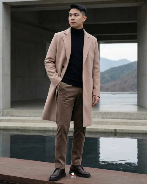 เช่าเสื้อโค้ท ชาย รุ่น ZEUS สี ครีม