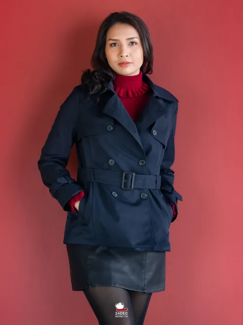 เช่าเสื้อเทรนช์โค้ท หญิง รุ่น WEPLAY สี น้ำเงิน