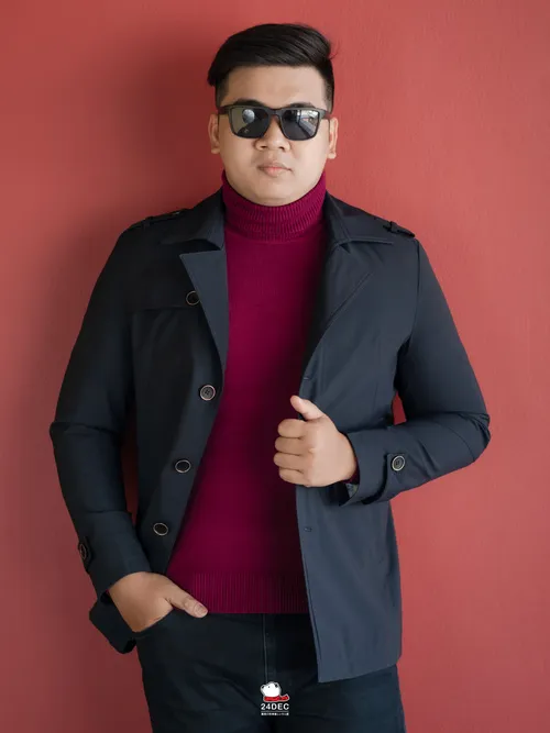 เช่าเสื้อเทรนช์โค้ท ชาย รุ่น FAREWELL สี ดำ