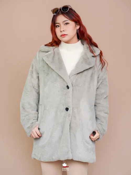 เช่าเสื้อขนเฟอร์ หญิง รุ่น DYNASTY สี เทา