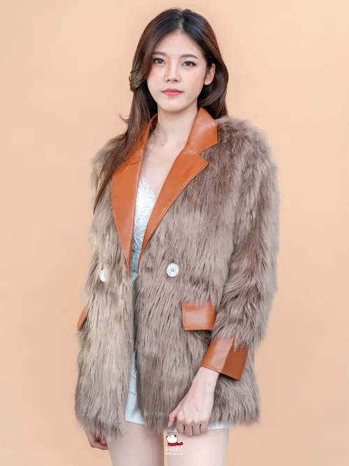 เช่าเสื้อขนเฟอร์ หญิง รุ่น REGINA สี น้ำตาล