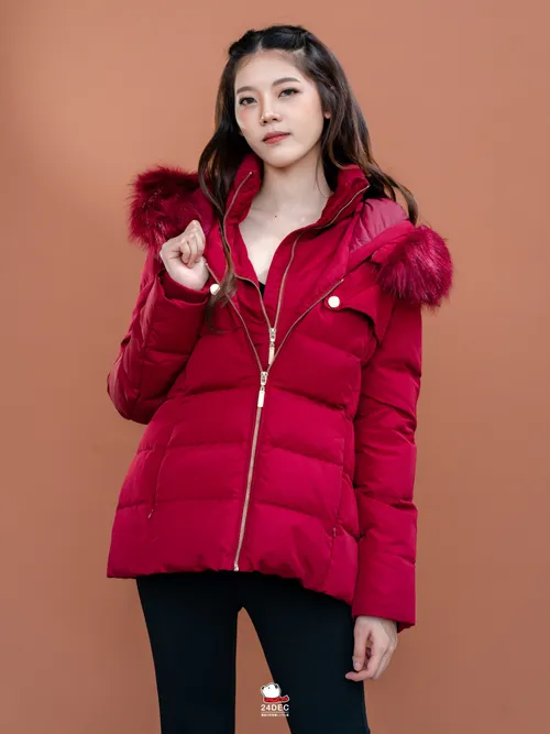 เช่าเสื้อกันหนาว หญิง รุ่น HONEYMOON สี แดงเรดไวน์