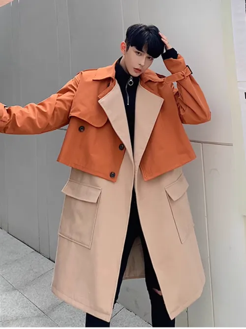 เช่าเสื้อเทรนช์โค้ท ชาย รุ่น HAZEL สี ส้ม