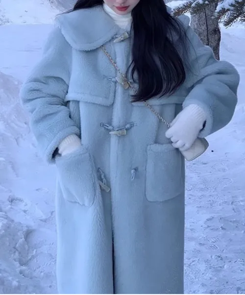 เช่าเสื้อโค้ท หญิง รุ่น KAIRI สี ฟ้า