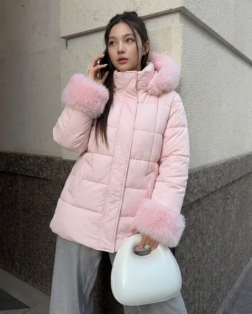 เช่าเสื้อกันหนาว หญิง รุ่น JIA สี ชมพู