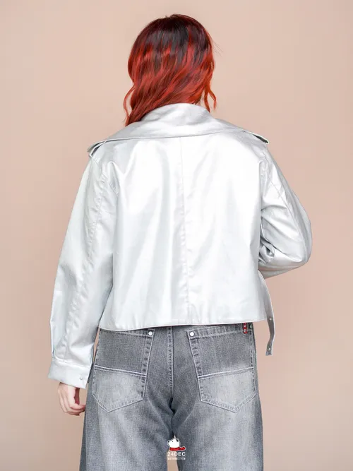 เช่าเสื้อแจ็คเก็ต หญิง รุ่น KENDALL สี เงิน