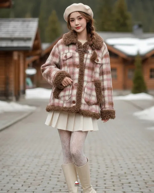 เช่าเสื้อโค้ท หญิง รุ่น MINSEO สี ชมพู