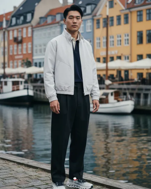 เช่าเสื้อกันหนาว ชาย รุ่น NAVIN สี ขาว