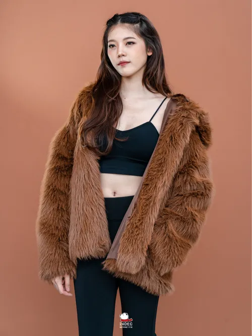 เช่าเสื้อขนเฟอร์ หญิง รุ่น PEGASUS สี น้ำตาล