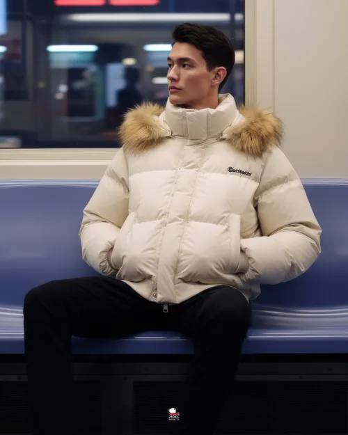 เช่าเสื้อกันหนาว ชาย รุ่น NINGLE สี ครีม