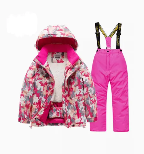 เช่าชุดสกี (เสื้อ+กางเกง) เด็ก รุ่น AINA สี ชมพู