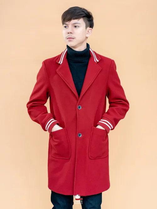 เช่าเสื้อโค้ท ชาย รุ่น KENSHI สี แดงเรดไวน์