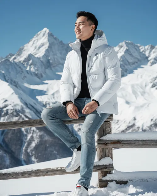 เช่าเสื้อกันหนาว ชาย รุ่น FLASH สี ขาว