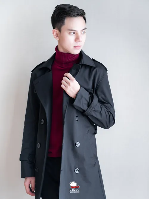 เช่าเสื้อเทรนช์โค้ท ชาย รุ่น ENGLAND สี ดำ