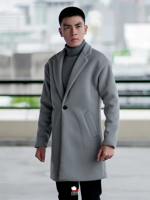 เช่าเสื้อโค้ท ชาย รุ่น ZINC สี เทา
