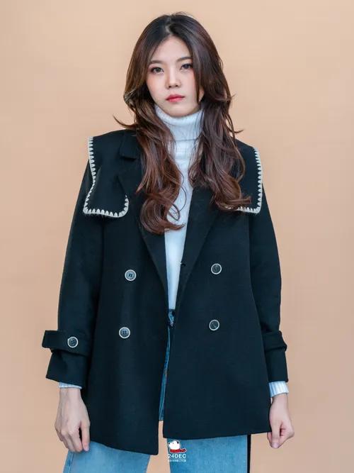 เช่าเสื้อโค้ท หญิง รุ่น NAMSAN สี ดำ