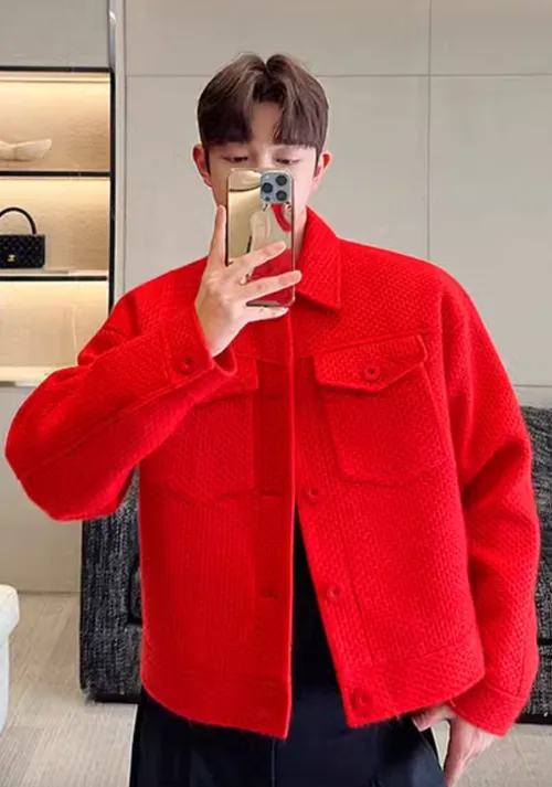 เช่าเสื้อแจ็คเก็ต ชาย รุ่น ELIO สี แดง