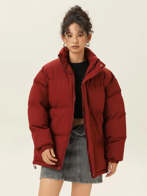 เช่าเสื้อกันหนาว หญิง รุ่น XIMENDING สี แดงเรดไวน์