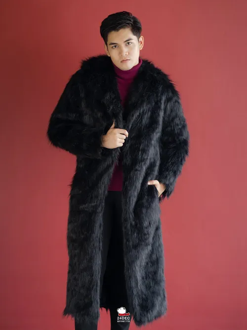 เช่าเสื้อขนเฟอร์ ชาย รุ่น JONSNOW สี ดำ