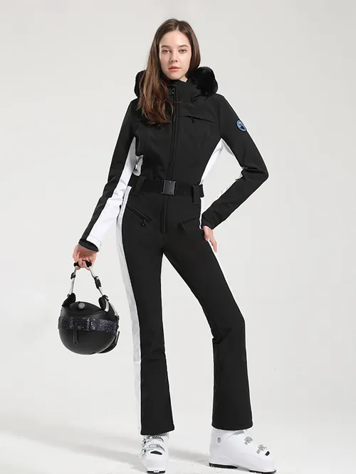 เช่าชุดสกี (เสื้อ+กางเกง) หญิง รุ่น DOWNHILL สี ดำ