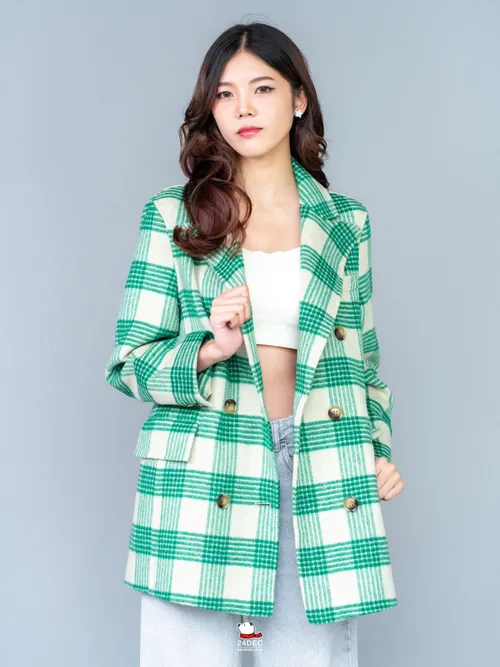 เช่าเสื้อโค้ท หญิง รุ่น EUNBI สี เขียว