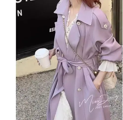 เช่าเสื้อเทรนช์โค้ท หญิง รุ่น MIRIAM สี ม่วง