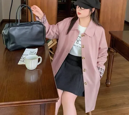 เช่าเสื้อเทรนช์โค้ท หญิง รุ่น PARURU สี ชมพู