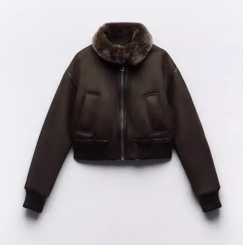 เช่าเสื้อแจ็คเก็ต หญิง รุ่น STATUS สี น้ำตาล