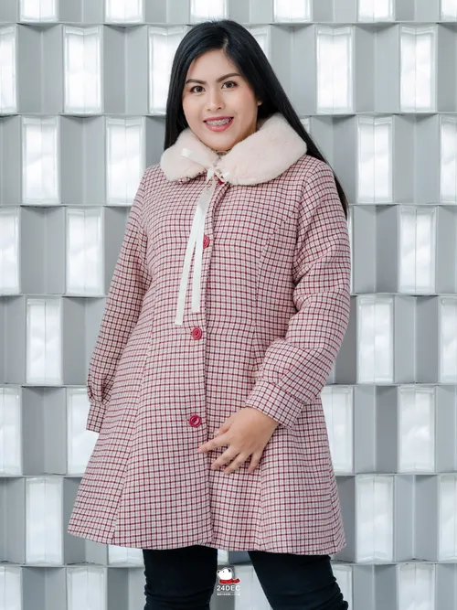 เช่าเสื้อโค้ท หญิง รุ่น IOWA สี แดงเรดไวน์