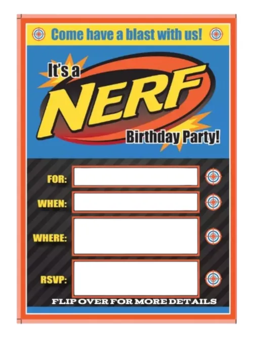 Nerf Party Invitation