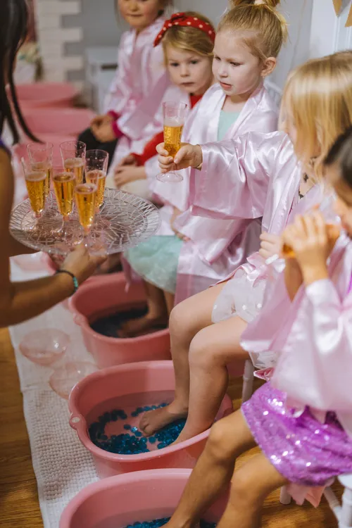 Fruit Bubblie with Kid Friendly Champagne glasses