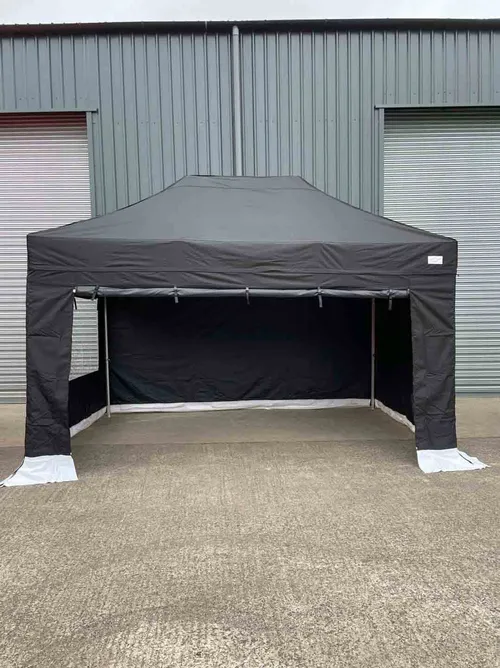 4.5M x 3M - (Sides / Walls ONLY) Black Commercial Gazebo 
