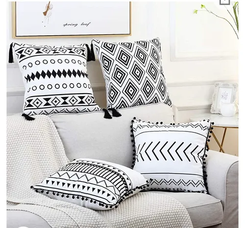 Boho Black and White Pillows