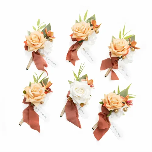 Lings Boutonnière Burnt Orange (Set)